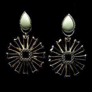 Patti Post Gold Plated Drop Earrings - JETCYW1 - RETIRED DESIGN